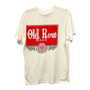 Old Row Men's Beer Vintage Pocket Tee Cream White Red Size Medium